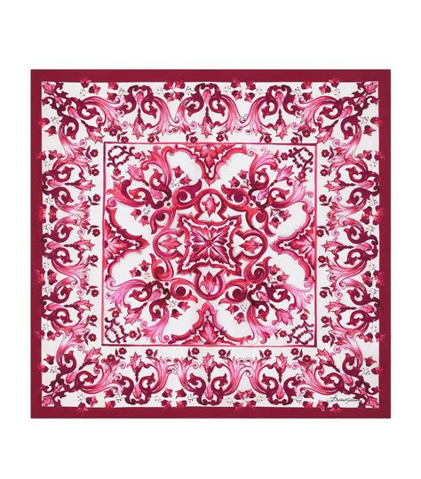 Womens Dolce & Gabbana multi Silk Majolica Print Scarf .